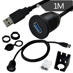 1-портовый USB3.0 удлинитель встраиваемый резьбовой 26 мм