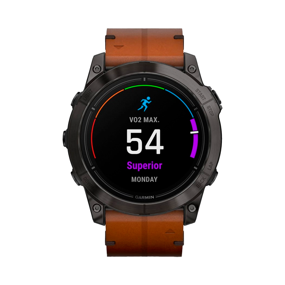 Умные часы Garmin Epix Pro (Gen 2), 51mm, Sapphire Edition Carbon Gray DLC Titanium Chestnut Leather Band (010-02804-30)