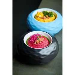 Блюдо круглое d 20 см h10 см 300 мл для подачи бело-черное "Shine" P.L. Proff Cuisine [1]
