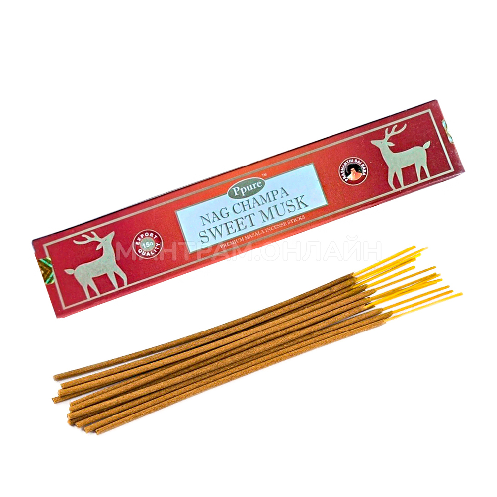 Ppure Nag Champa Sweet Musk Благовоние-масала Сладкий Муск, 15 г
