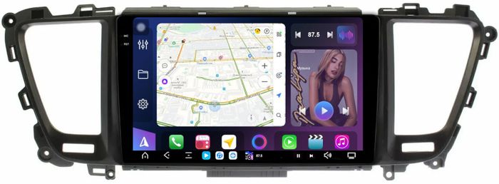 Магнитола для KIA Carnival 3 2014-2020 (большая рамка) - FarCar S500-TS20 монитор 9.5" 2K QLED на Android 14, Быстрейшая, CarPlay, 4G SIM-слот