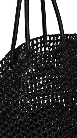 ALAÏA БОЛЬШАЯ СУМКА-КОРЗИНА ИЗ РАФИИ, ЧЕРНЫЙ
