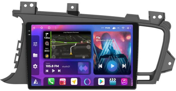Магнитола для KIA Optima 3 TF 2011-2013 - FarCar BM091M-2K монитор 9.5" 2K QLED на Android 14, Быстрая, CarPlay, 4G SIM-слот