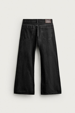 ZARA ДЖИНСЫ BARREL FLARE FIT, ЧЕРНЫЙ
