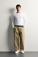 НАБОР ИЗ 3 БАЗОВЫХ ФУТБОЛОК SLIM FIT С ДЛИННЫМИ РУКАВАМИ — ZARA