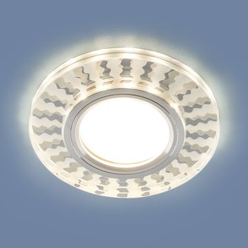 Встраиваемый точечный светильник с LED подсветкой 2248 G5.3 SL/WH зеркальный/белый Elektrostandard
