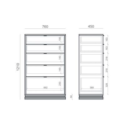 Высокий комод TIMELESS TLD024 на цоколе