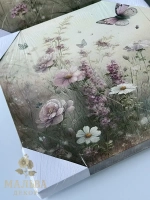 Панно на стену для декора спальни/коридора "Бабочки" 2 штуки 30x30x2.5 см Nuvole di Stoffa