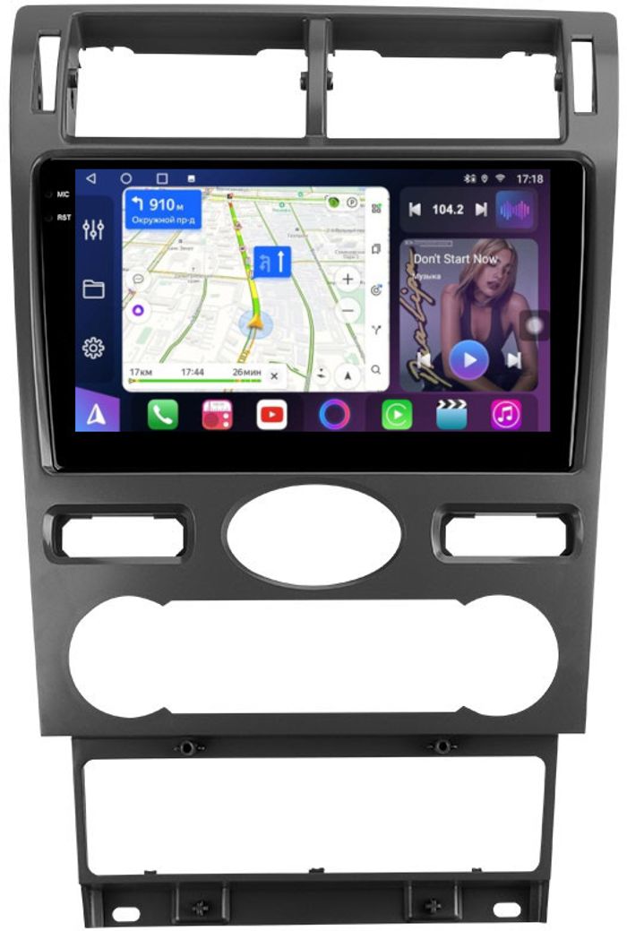 Магнитола для Ford Mondeo 3 2000-2006 (климат) - FarCar S500-TS20 монитор 9.5" 2K QLED на Android 14, Быстрейшая, CarPlay, 4G SIM-слот