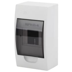 Корпус пластиковый навесной ЭРА SIMPLE ЩРН-П-04 IP41 прозрачная крышка белый | Корпуса пластиковые распределительные