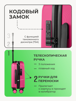 Набор Xs/L ручная кладь и большой Розовый