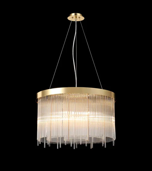 Люстра подвесная NewRgy F15-D500 H-GOLD, 7×40 Вт, золотая