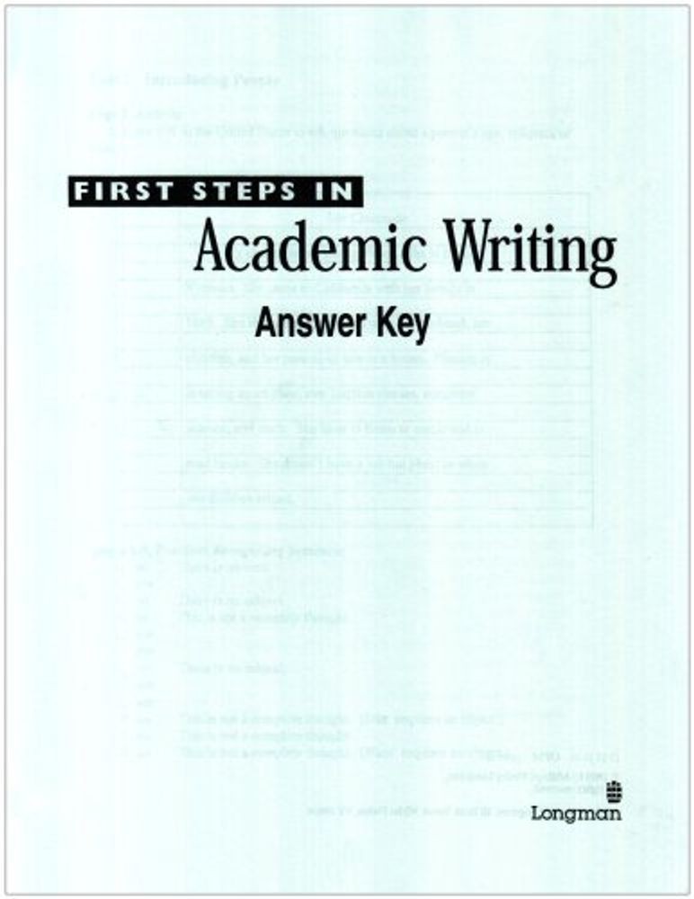 First Steps in Acad Writing Ans/key First Steps in Acad Writing Ans/key