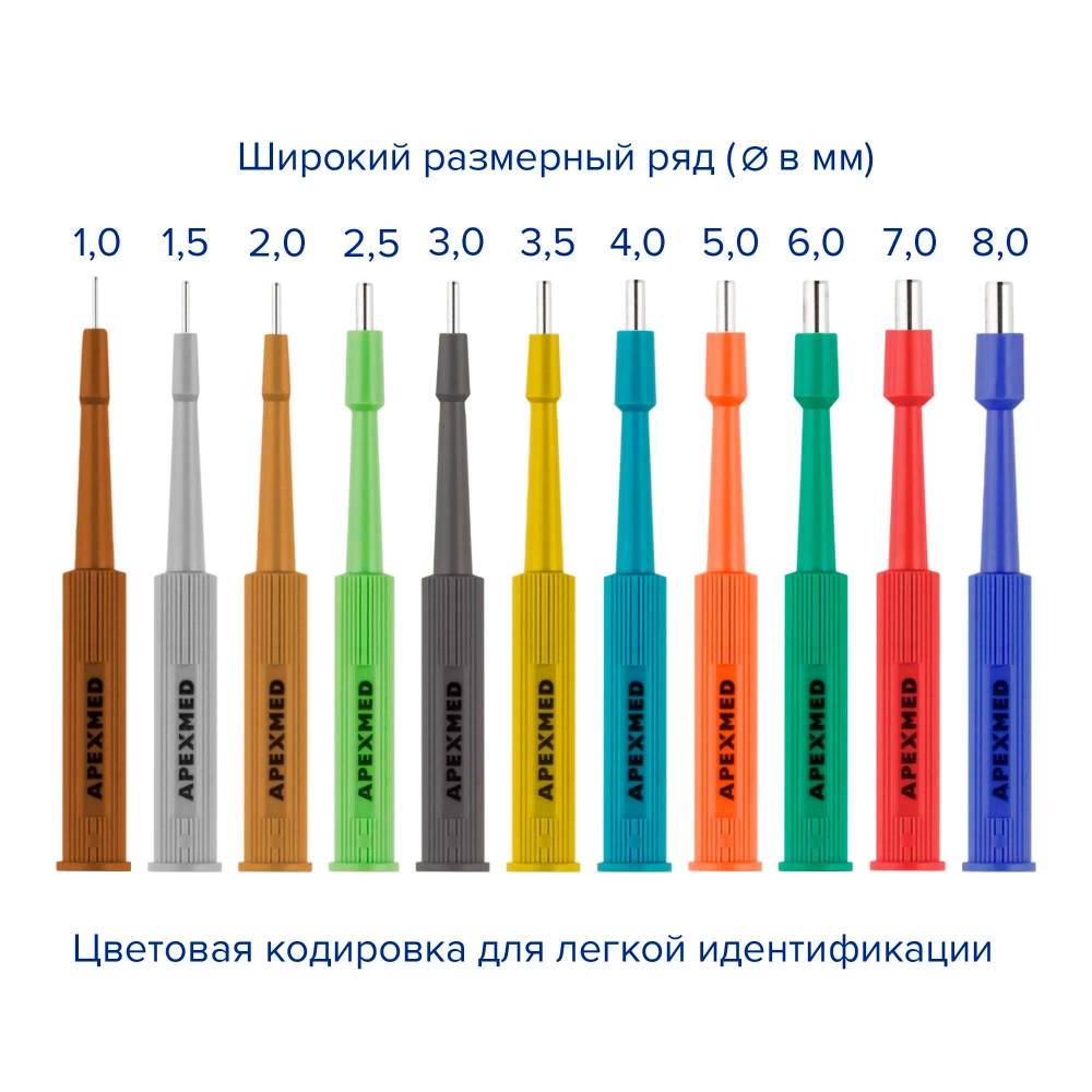 Устройство для панч-биопсии Slim c цветовой кодировкой 5,0 мм 10 шт Apexmed 0601-10-50