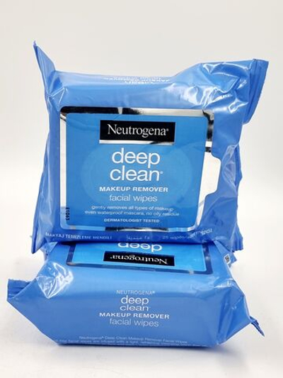 Салфетки для снятия макияжа Neutrogena Deep Clean Makeup Remover 2 уп. (25 салфеток в упаковке), (Франция)