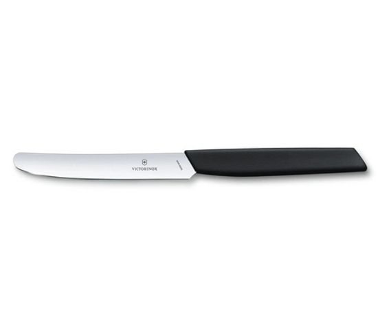 Кухонный нож Victorinox Мод. Swiss Modern лезвие 11 см с закруглённым кончиком, чёрный #6.9003.11