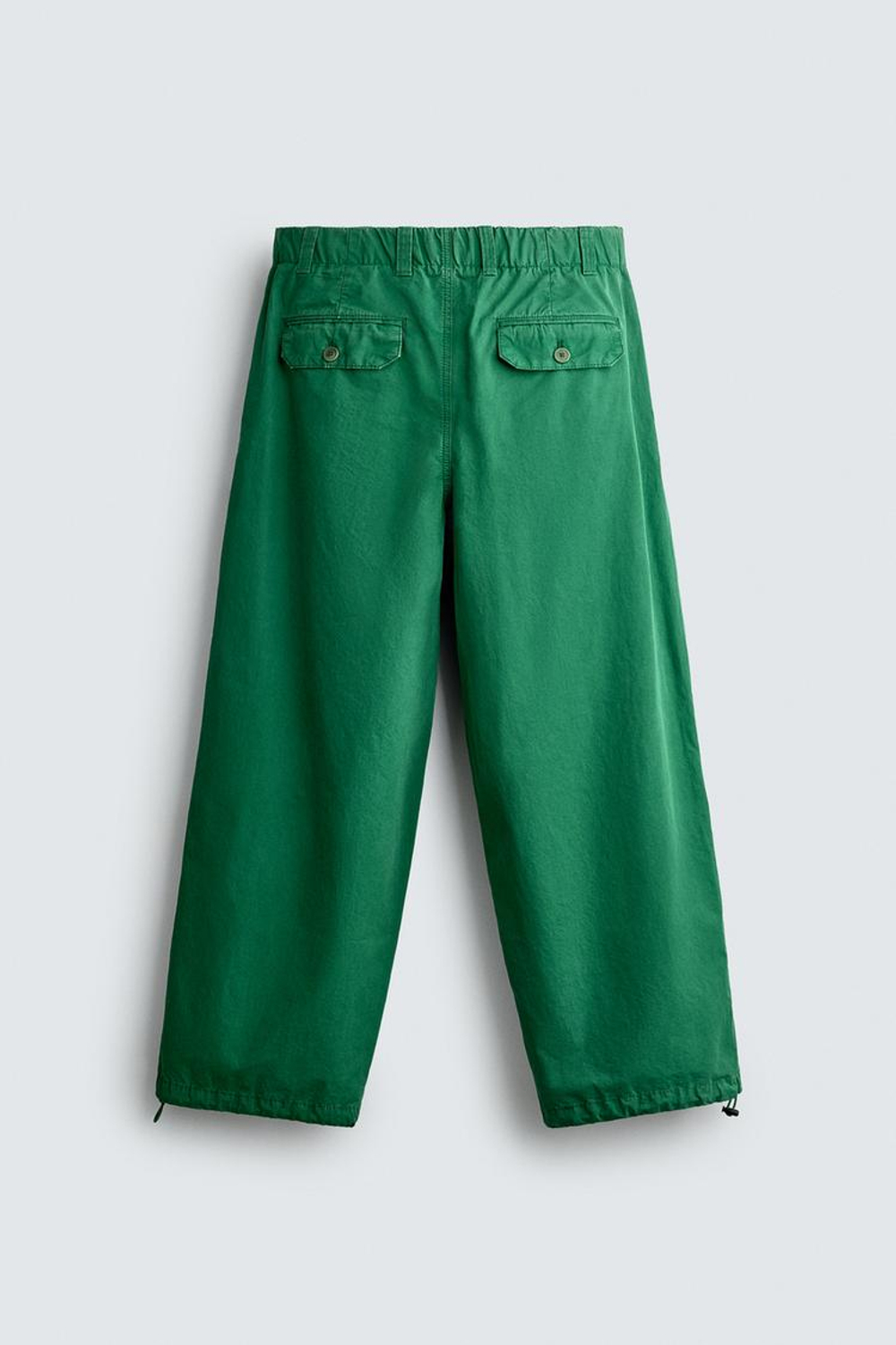 ZARA БРЮКИ PARACHUTE СВОБОДНОГО КРОЯ, ЗЕЛЕНЫЙ