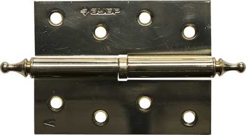 37605-100-1L Петля дверная разъемная, 1 подшипник, цвет латунь (PB), левая, с крепежом, 100х75х2,5мм, 2 шт