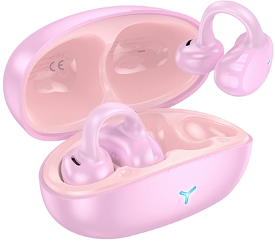 Bluetooth - гарнитура HOCO EW57, TWS вкладыши клипса, BT5.3, 70/450mAh Pink Fluff