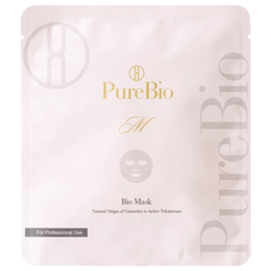 PureBio Антивозрастная биомаска на основе биоцеллюлозы для лица Пьюэ Био-Bio Mask, 30 мл х 4 шт.
