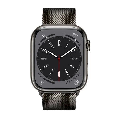 Умные часы Apple Watch Series 8 GPS + Cellular, 45mm, Stainless Steel Case with Graphite Milanese Loop (Графитовый)