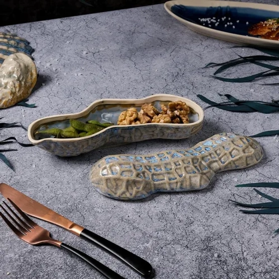 Блюдо для подачи 22,7*6,5 см h7,5 см 195 мл с крышкой Groundnut Northern Blue Frutti di Mare [1]