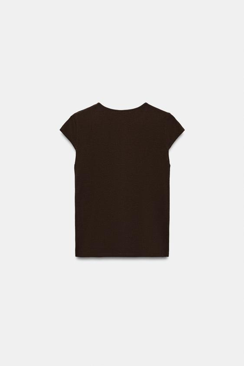 ZARA ТОП С ВЫРЕЗОМ И ДРАПИРОВКОЙ, КОРИЧНЕВЫЙ