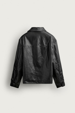 КУРТКА-РУБАШКА ИЗ ИСКУССТВЕННОЙ КОЖИ С ОТСТРОЧКОЙ — ZARA