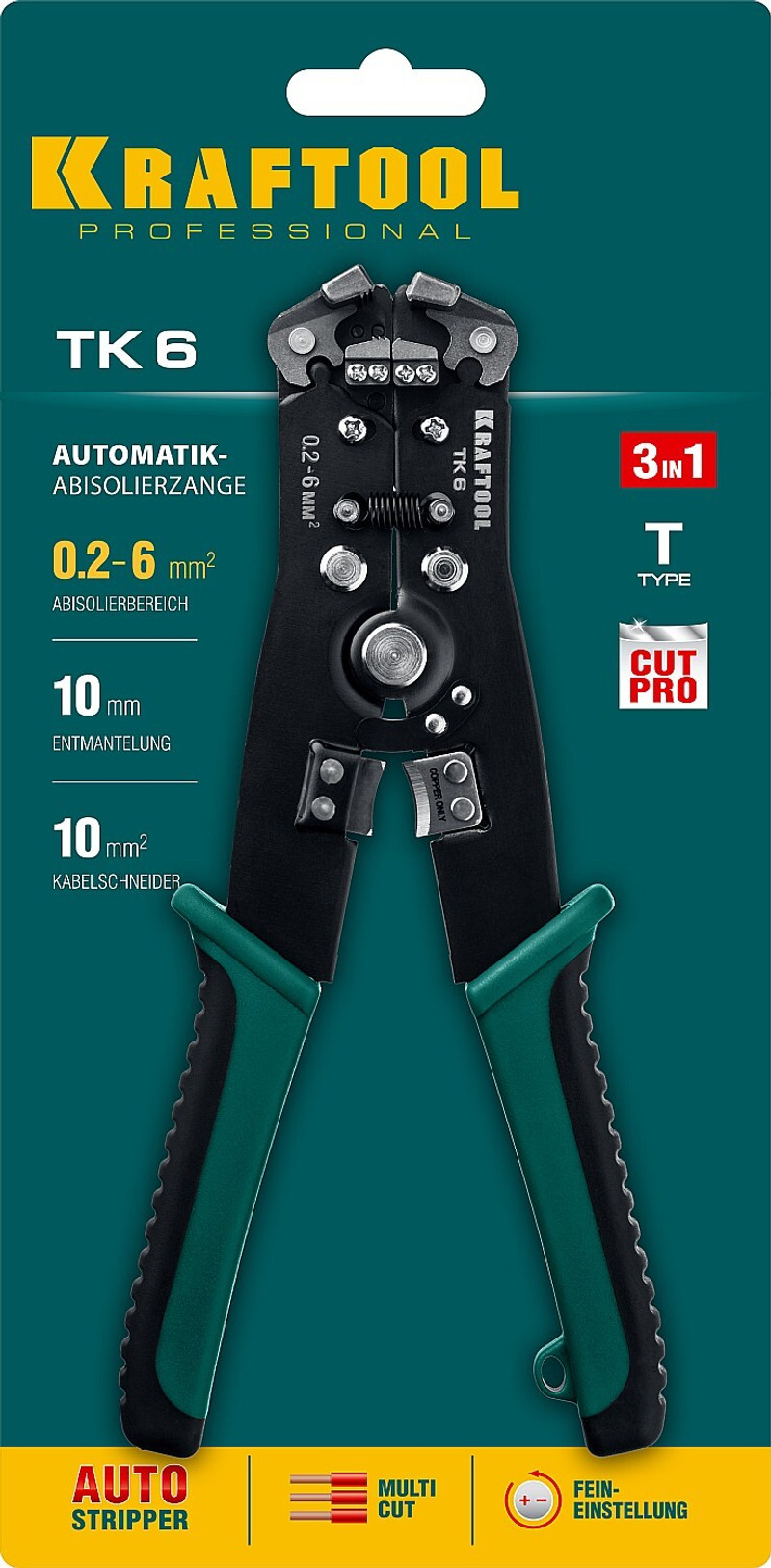 KRAFTOOL TK-6, 0.2 - 6 мм2, автоматический стриппер (22635)