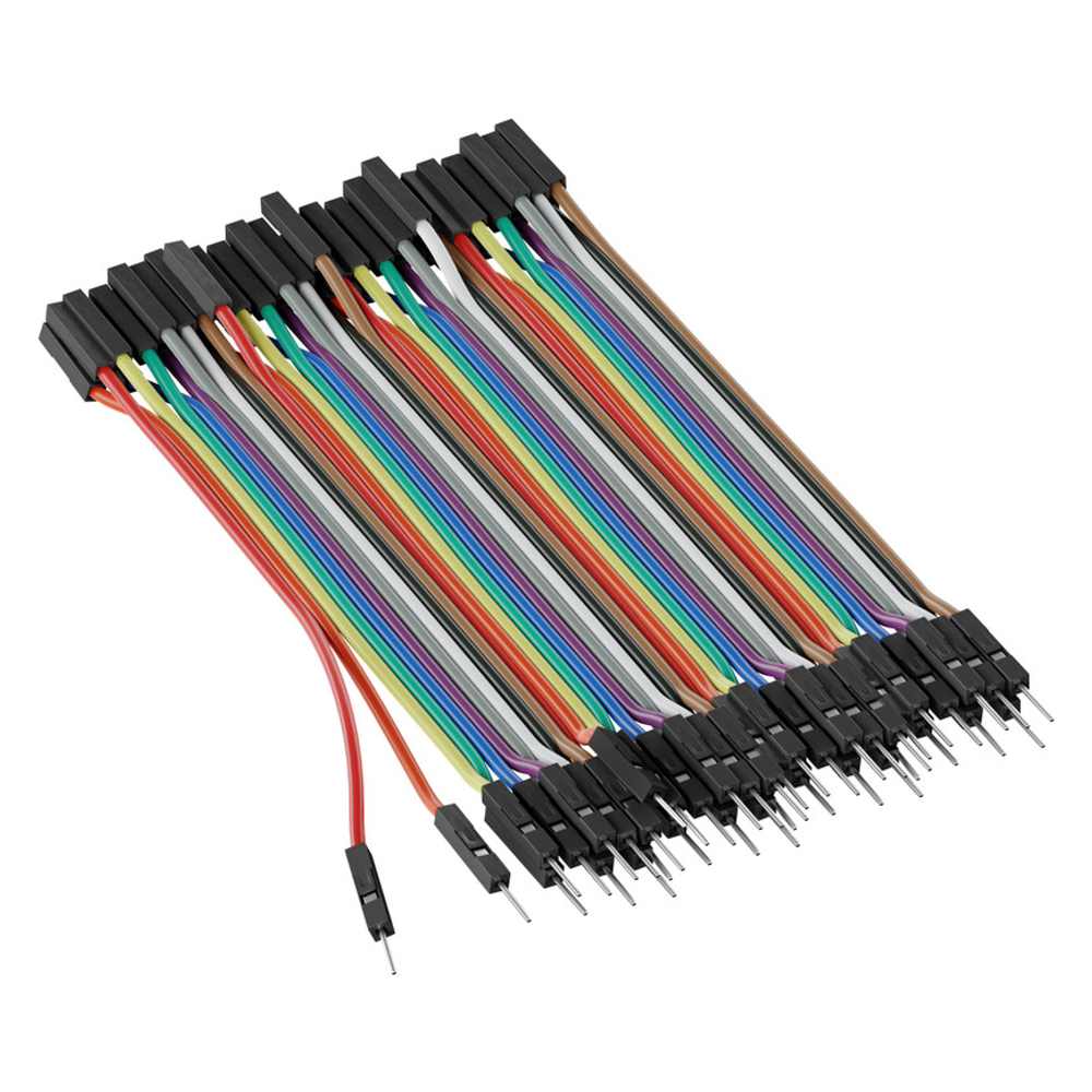 Male to Female Jumper Wire (Multicolor, 10cm Length) - 40 Pack
