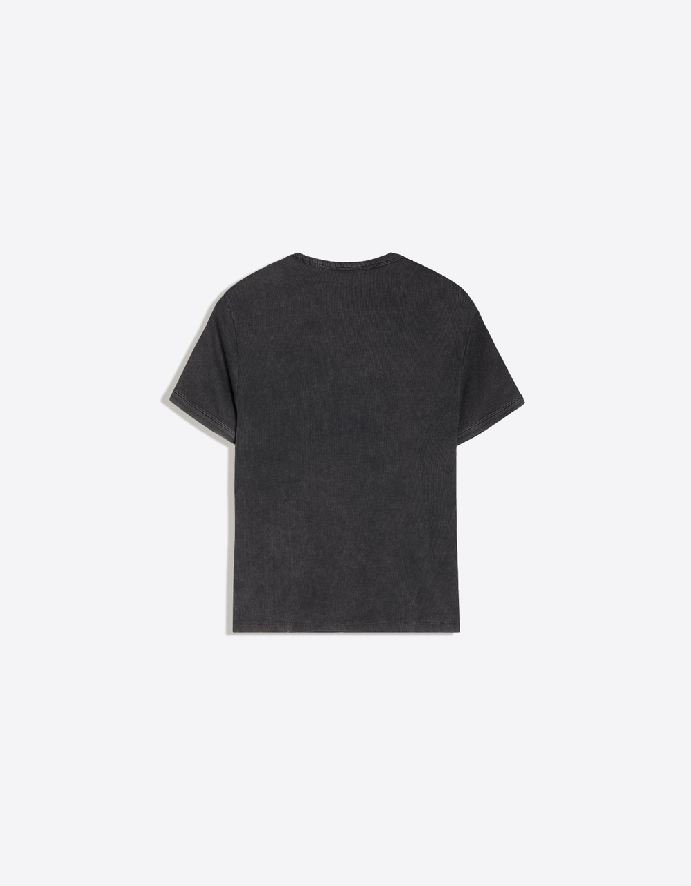 Мужская футболка slim fit в рубчик с коротким рукавом - BERSHKA