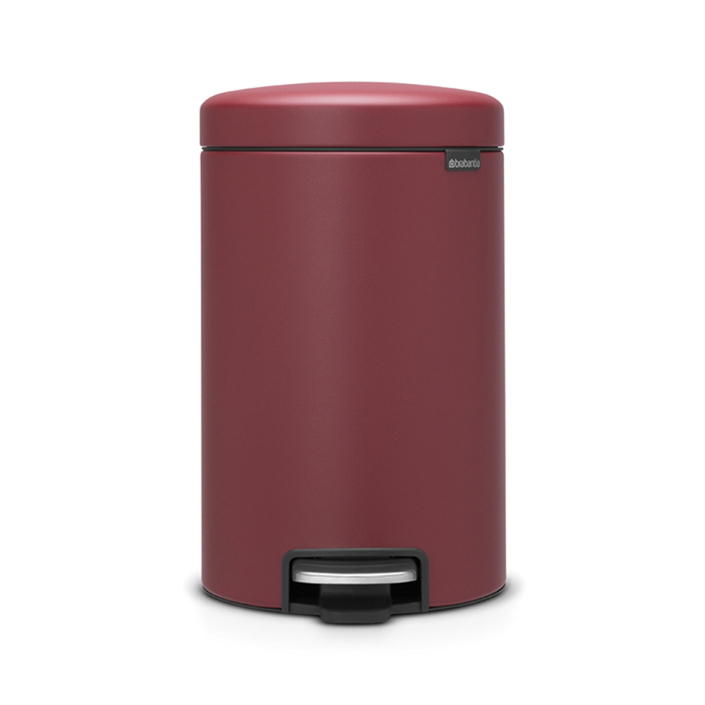 Мусорный бак с педалью newIcon 12л Brabantia Минерально-бордовый