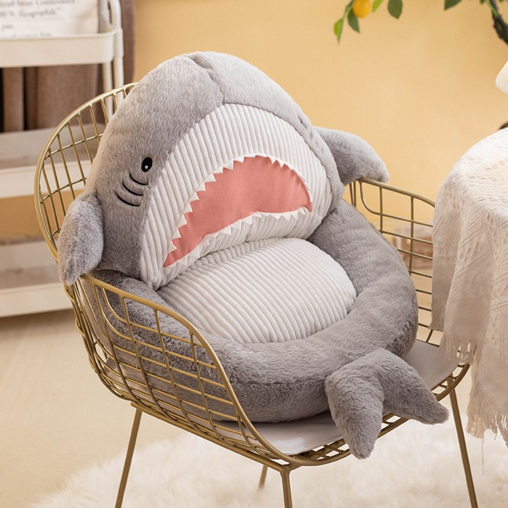 Мягкая подушка "Shark", серая