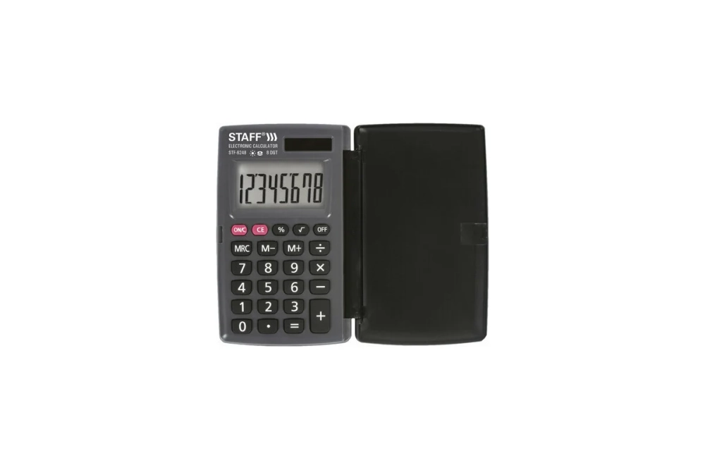 Карманный калькулятор STAFF STF-6248 104х63мм, 8 разрядов, двойное питание, 250284