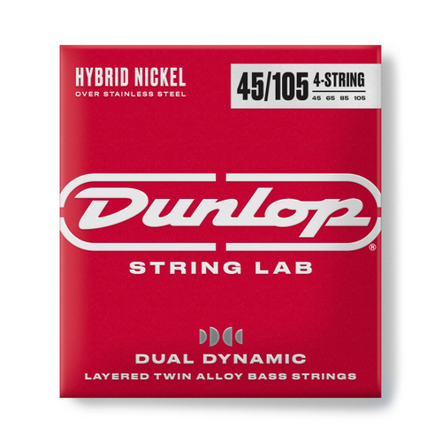 Dunlop DBHYN45105 Dual Dynamic Hybrid Nickel cтруны для бас-гитары 45-105, никель/сталь