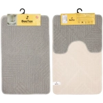 Комплект ковриков для ванной и туалета Bee Tex 55x90 + 45x55 серый МС 3-001