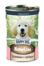 Консервы Happy Dog Хеппи Дог Натуральная линия для щенков с телятиной и сердцем 410 г