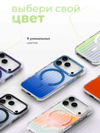 Чехол накладка iPhone 17 Pro Max / 18 Pro Max 6.9" Gurdini Ocean Case (8) Transparent хамелеон