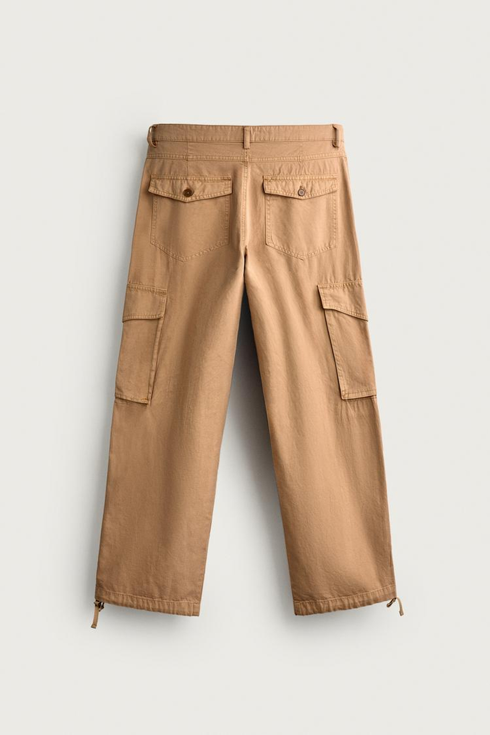 ZARA БРЮКИ КАРГО RELAXED FIT С ЭФФЕКТОМ ПОТЕРТОСТИ, РЫЖЕВАТО-КОРИЧНЕВЫЙ