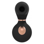 Черный вакуум-волновой клиторальный стимулятор с вибрацией Irresistible Invincible Black IRR003BLK
