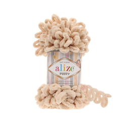 Пуффи (Puffy) пряжа Alize 100%микрополиэстер 5х100г/9,2 м 310 медовый