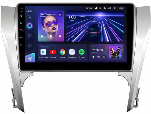 Магнитола для Toyota Camry 50 2011-2014 (рамка серебро 10) - Teyes CC3 Android 10, Быстрая, CarPlay, SIM-слот