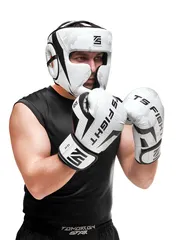 Шлем боксерский Tomorrow Star Fury White Black