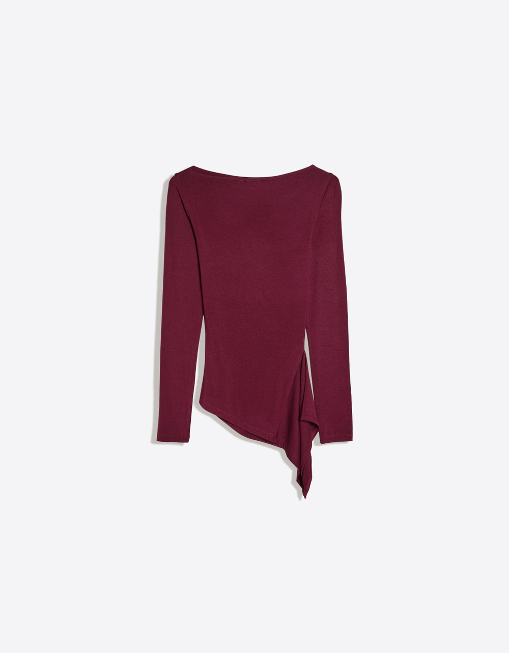 Женский асимметричный лонгслив со сборками - BERSHKA