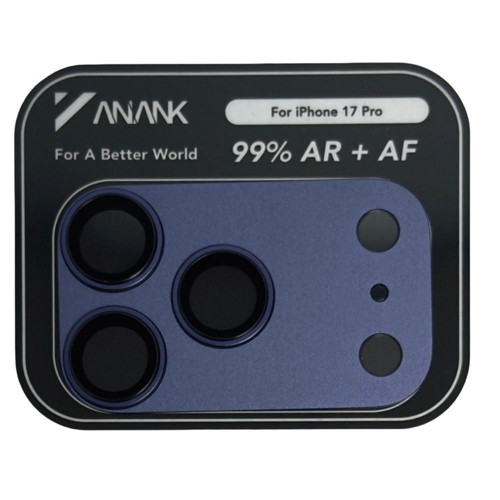 Защитное стекло для задней камеры с площадкой i-Phone 17 Pro ANANK 10X Reinforced Corning Deep Blue