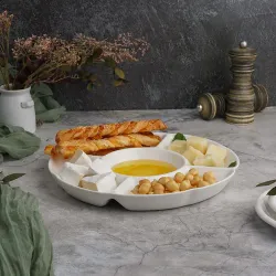 Менажница d 24 см h2,8 см 5 отделений белая фарфор P.L. Proff Cuisine [4]