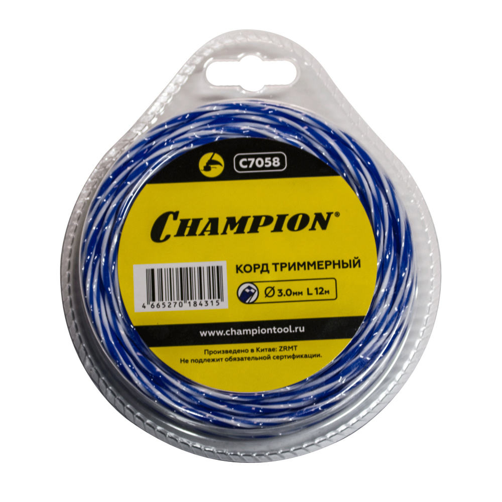 Леска 3,0 мм 12 м CHAMPION витой квадрат C7058