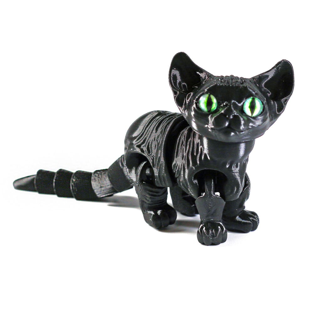 Подвижный котёнок Сфинкс, игрушка антистресс, черный