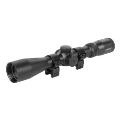 Прицел оптический BRITE WA3X 3-9X42 IR - вид спереди сбоку с крепежными кольцами