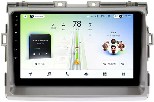 Магнитола для Toyota Estima 3 2006-2016 (без 360, рамка серая) - Teyes CC4L-DTS монитор 9" IPS, Android 14, Быстрая, Snapdragon 662, CarPlay, 4G SIM-слот